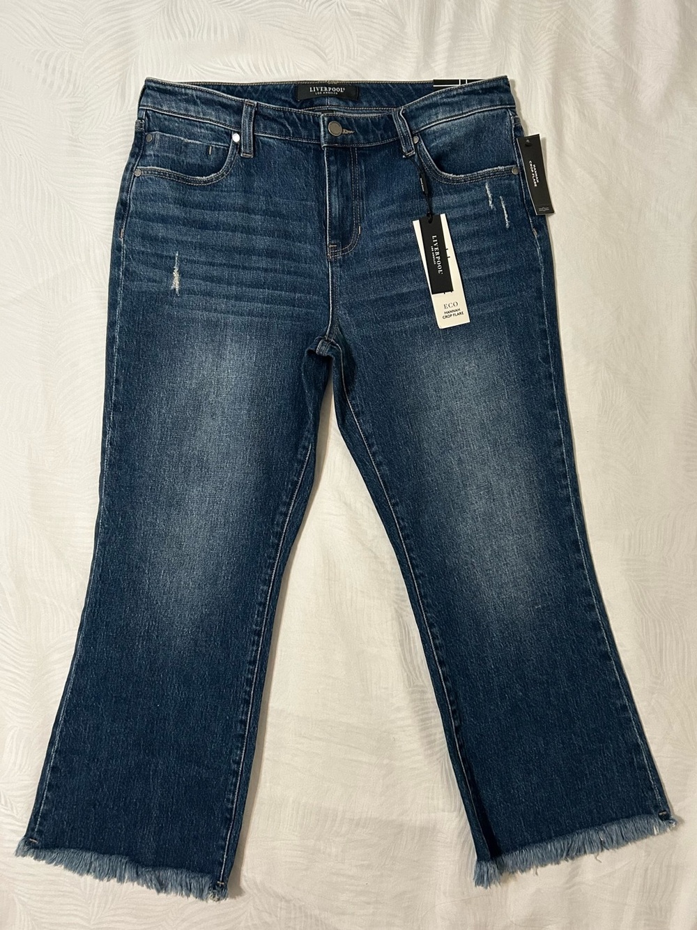 Liverpool Hannah Flare Jeans High Rise Raw Hem